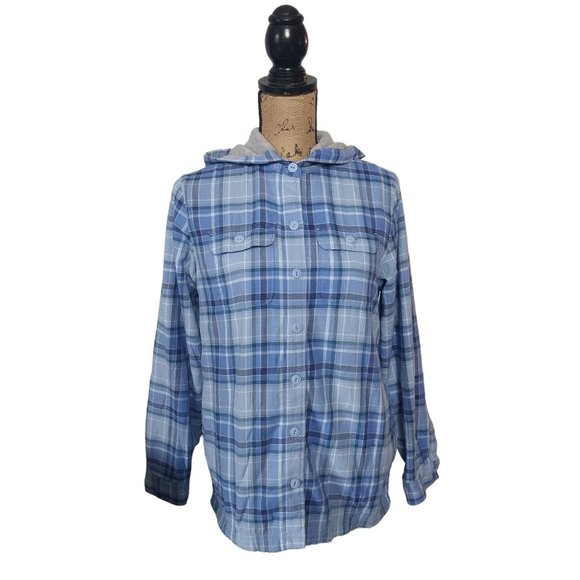 L.L. Bean Jackets & Blazers - L.L.Bean Fleece-Lined Flannel Hoodie Bright Capri Plaid Women's Sz XS